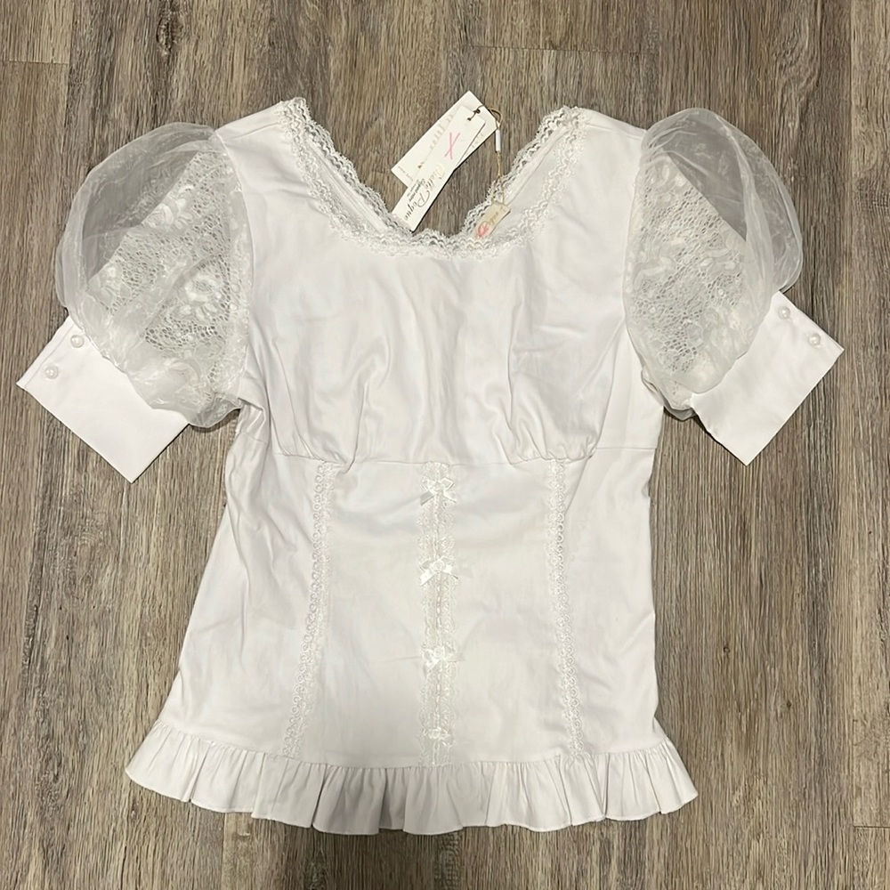 Belle Poque Balloon Sleeve Lace Top​​